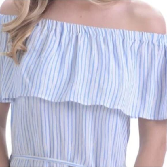 Walker & Wade NWOT Dana Periwinkle‎ Stripe Convertible Summer Maxi Dress Small - Picture 4 of 11